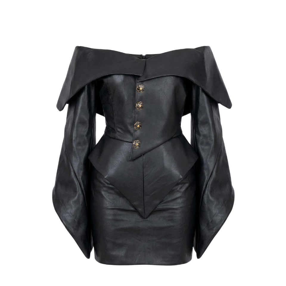 Off-Shoulder Leather