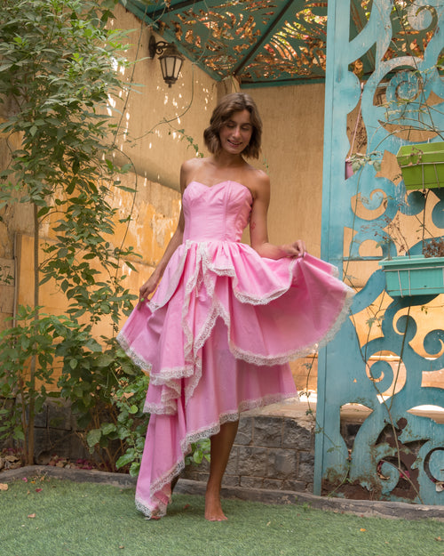 Rose poplin dress