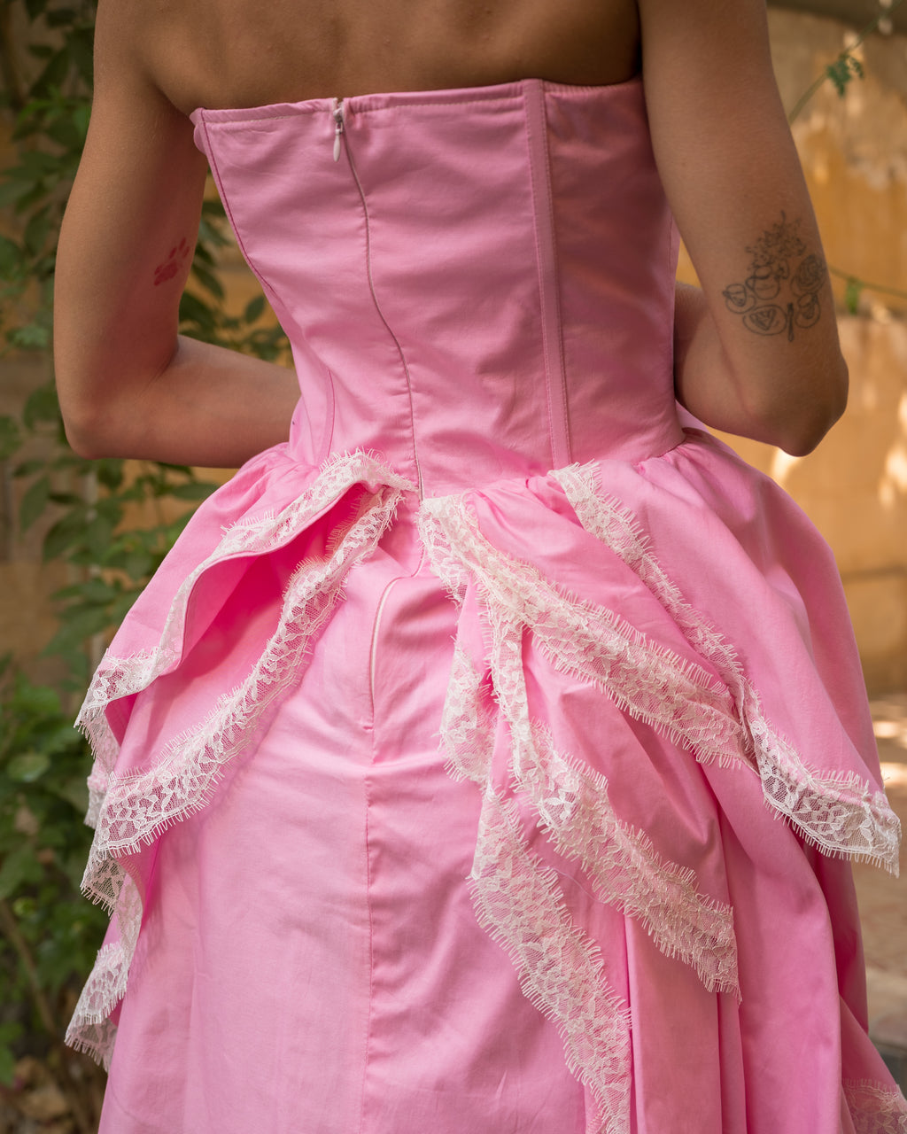 Rose poplin dress