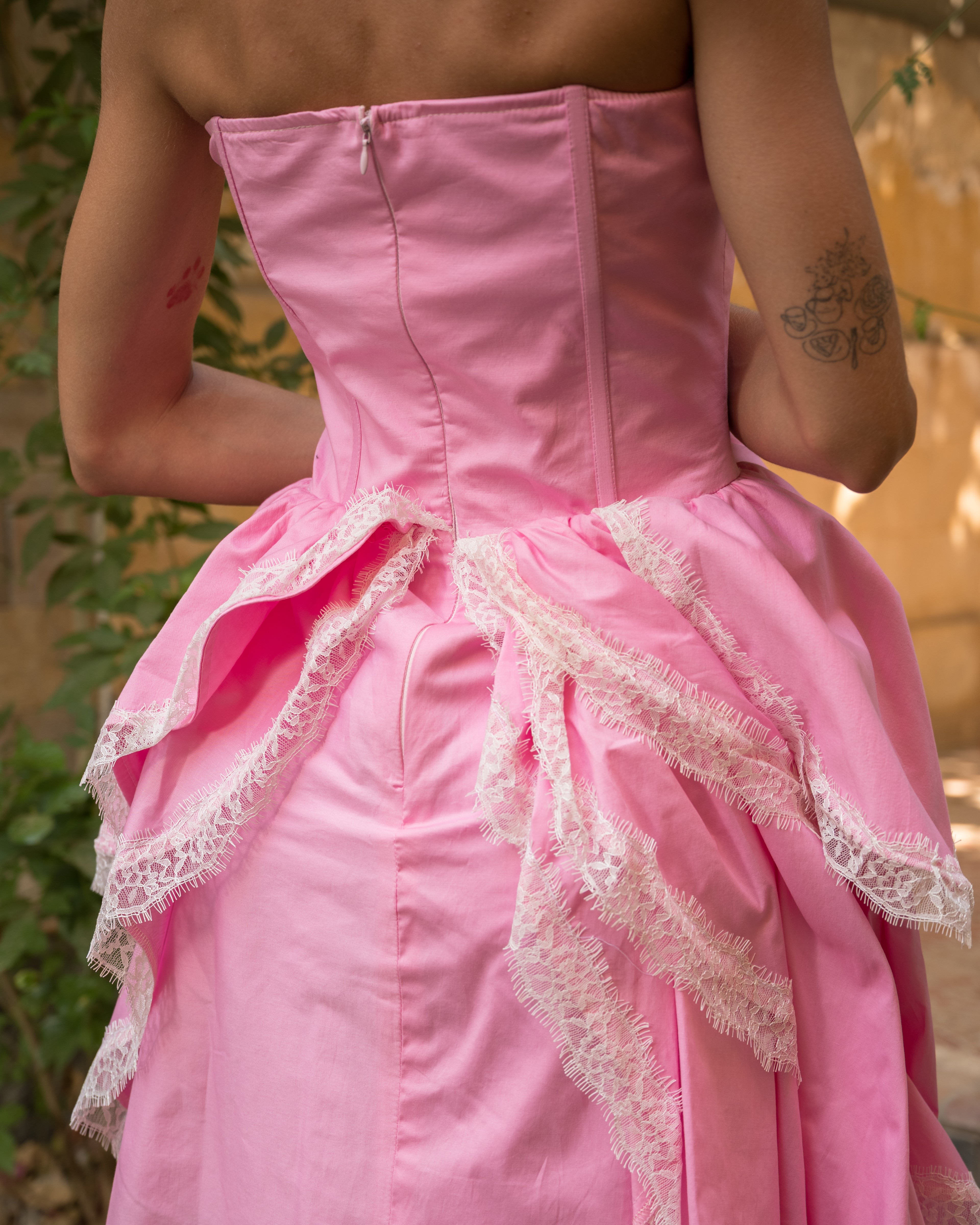 Rose poplin dress