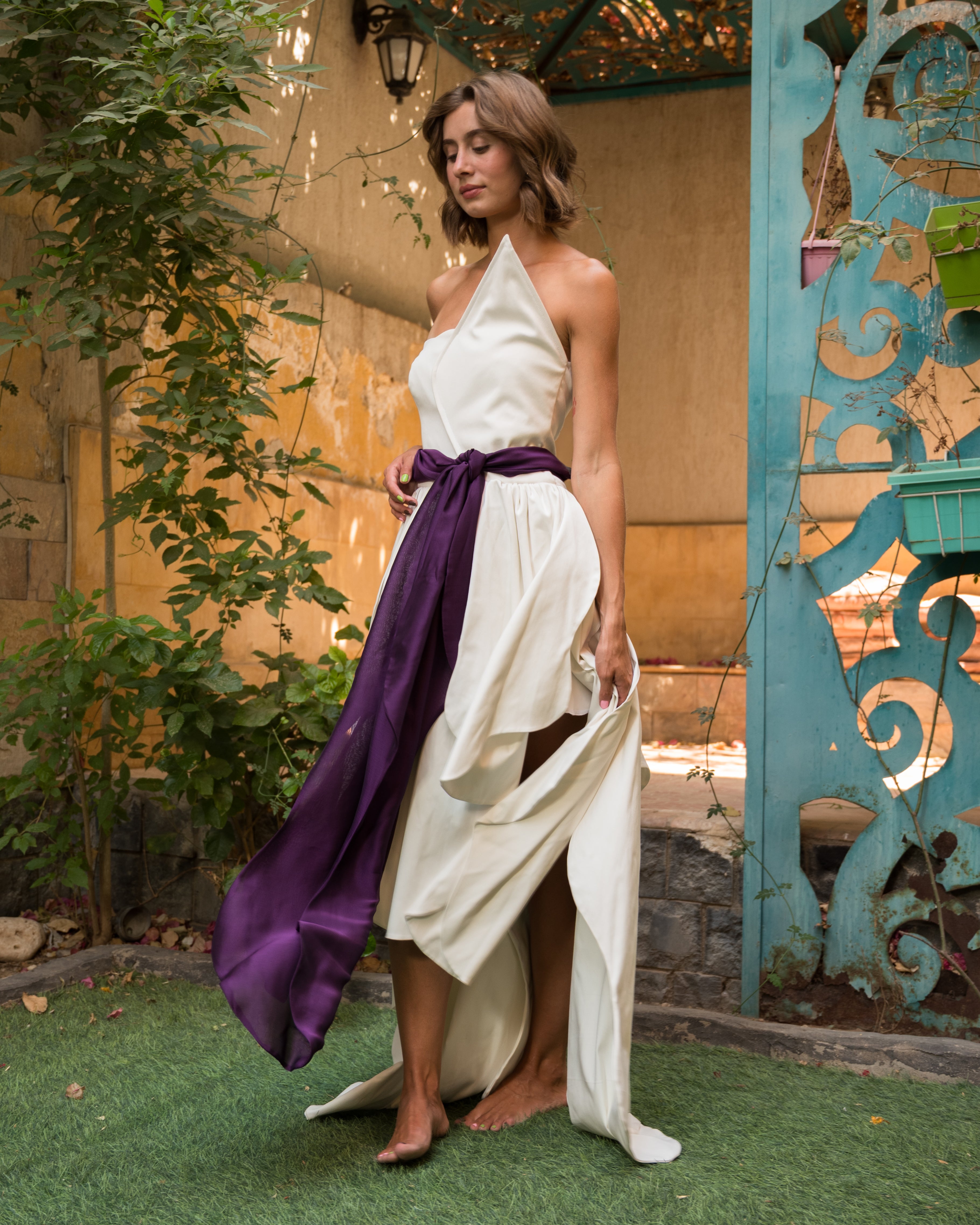 Off white poplin Iris dress