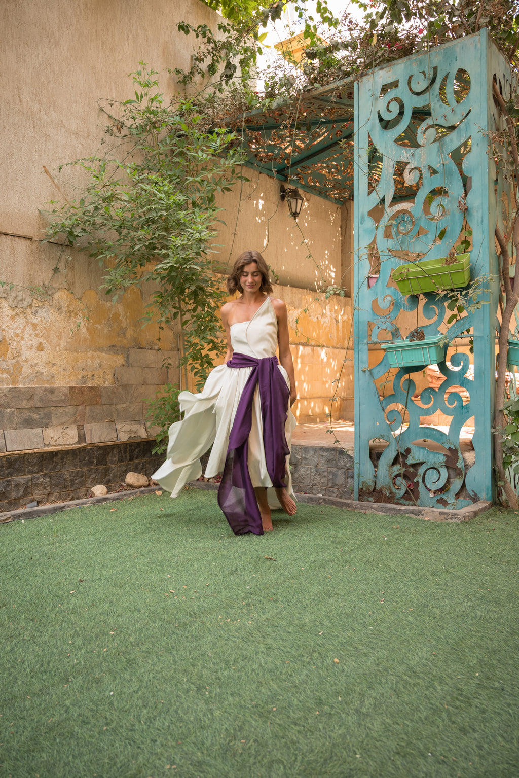 Off white poplin Iris dress