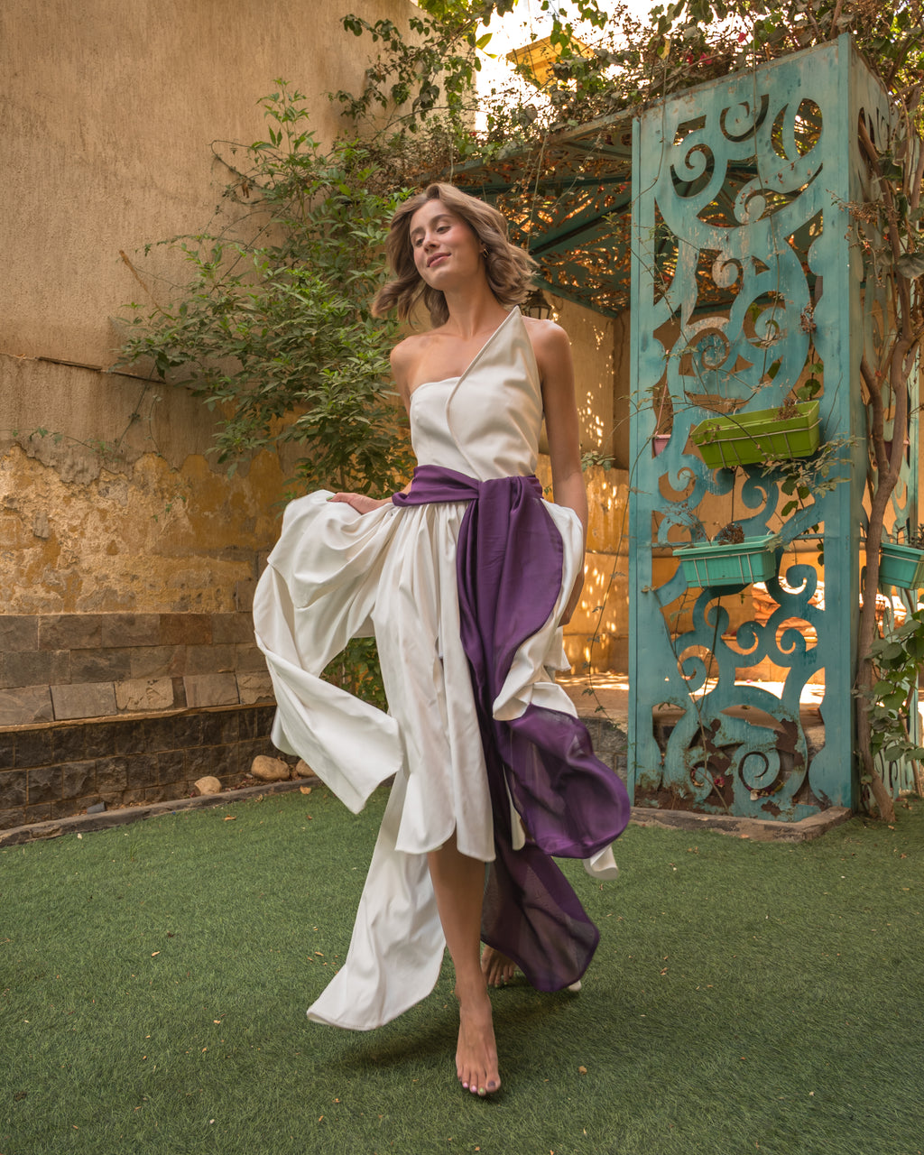 Off white poplin Iris dress