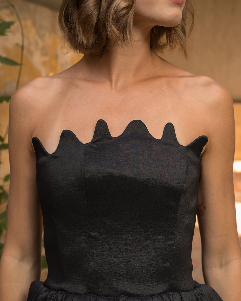 Black rose lace dress
