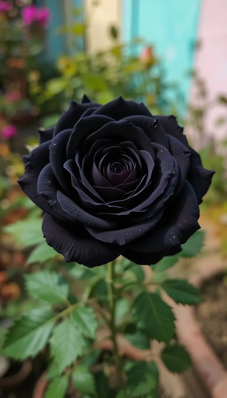 Black rose lace dress